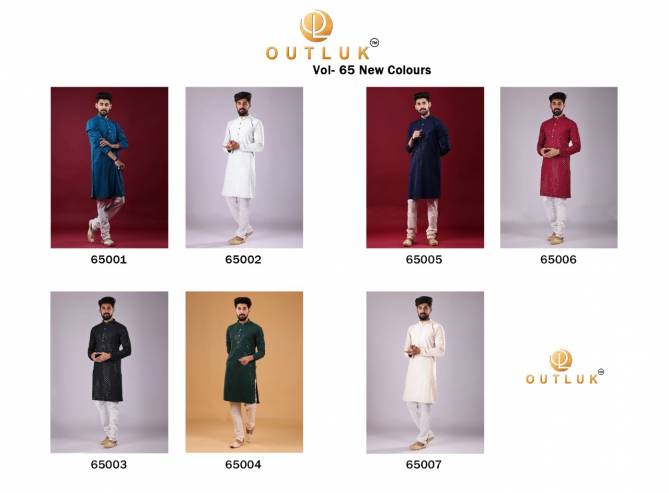 Outluk Vol 65 Wedding Wear Lucknowi or Chicken Work and Sequence Work Wholesale Kurta Pajama